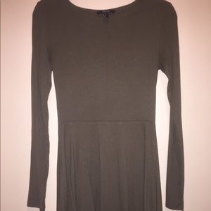 Forever 21 Long sleeve olive dress